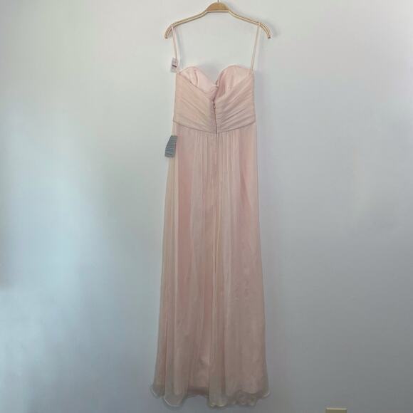 NWT Amsale Bridesmaid Dress G629C Blush Pink 100%‎ Silk Gown Bridal Size 8 - Picture 3 of 10